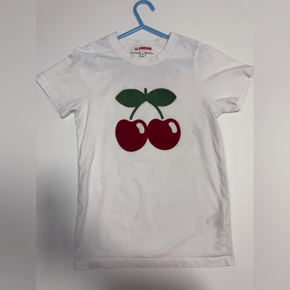 PACHA IBIZA TEE CHERRY BASIC KIDS size 10 BLACK 100% COTTON - Picture 2 of 7